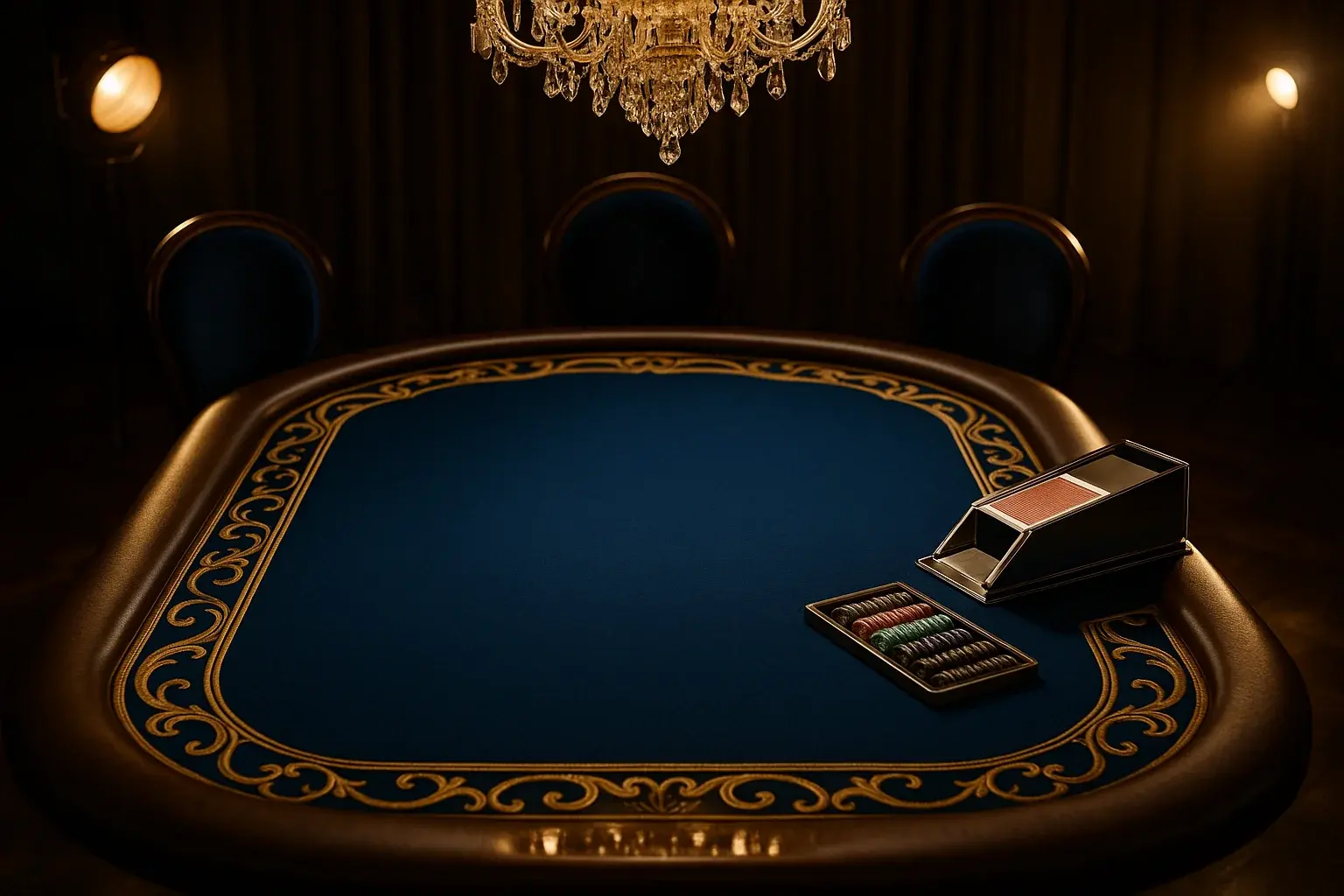 Hyperrealistic wide shot of premium live baccarat studio in the Philippines